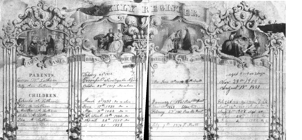 image of Register Page of Latham Bible