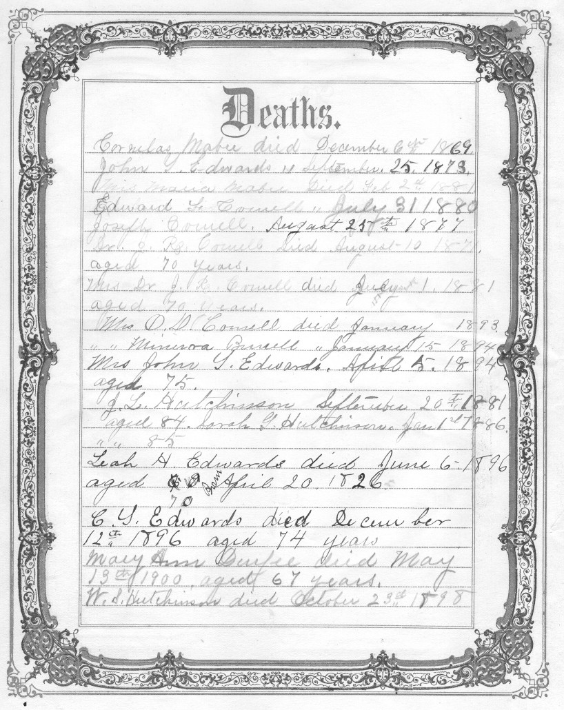 Mabee Bible Record: Deaths