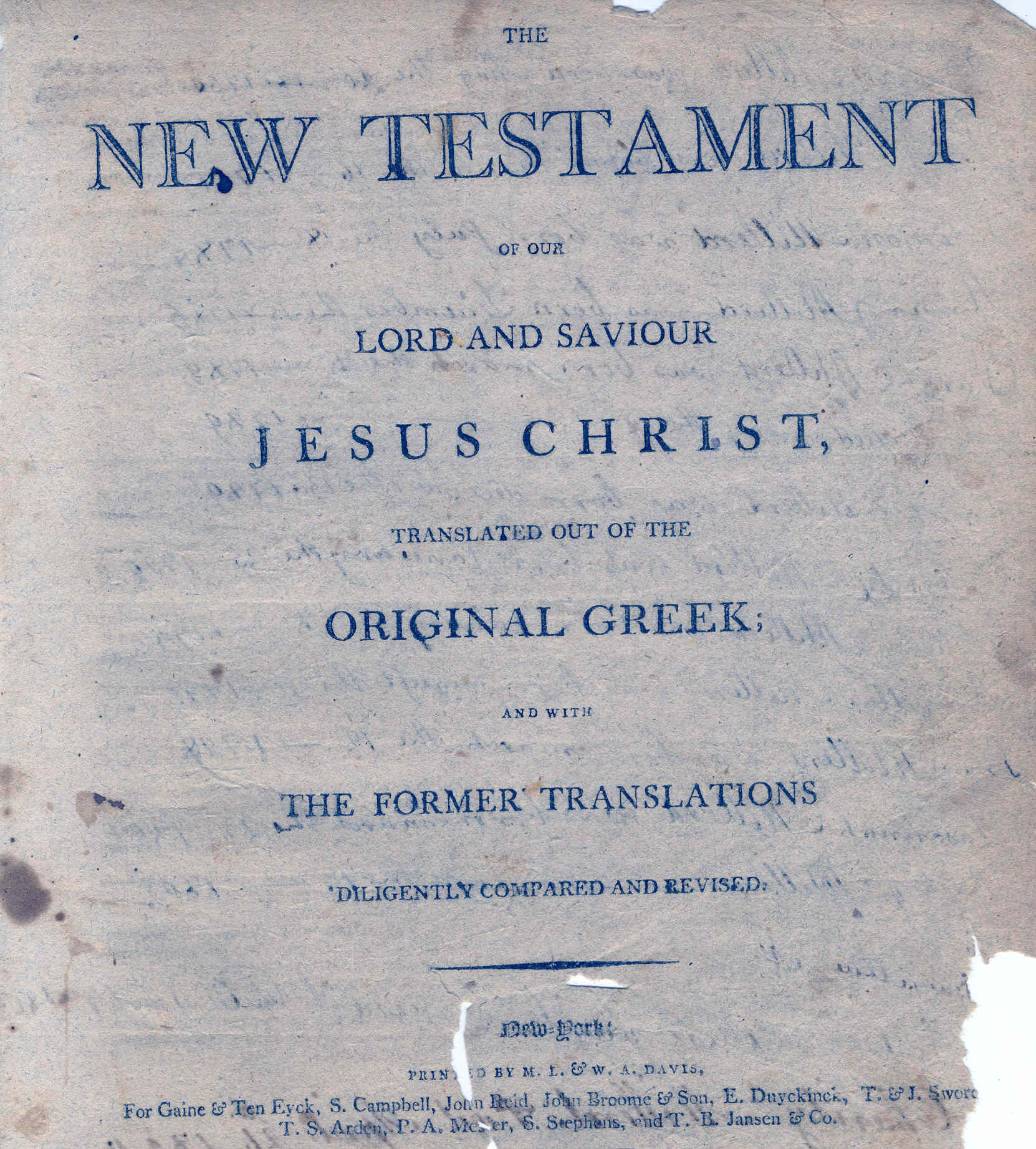 Image of title page of Millerd Bible