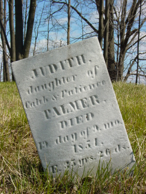 photo of Judith Palmer stone, Quaker Church Cemetery