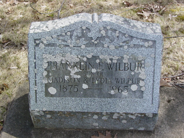photo of Franklin F. Wilbur stone, Quaker Church Cemetery