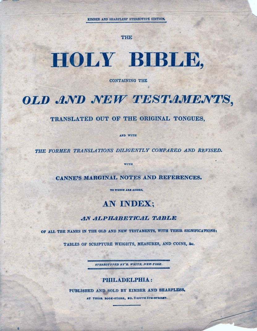 image of Wheeler Bible - Title page